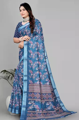 green warli design digital print saree