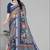 beige  linen cotton digital print saree