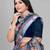 beige  linen cotton digital print saree