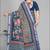 beige  linen cotton digital print saree