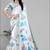 white  linen cotton digital print saree