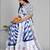 white  linen  digital print saree 