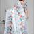white  linen cotton digital print saree