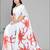 white  linen  digital print saree 