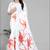 white  linen  digital print saree 