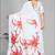 white  linen  digital print saree 