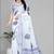 white  linen  digital print saree 