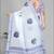 white  linen  digital print saree 