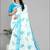 white floral linen cotton digital print saree