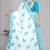 white floral linen cotton digital print saree