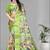 green  dola digital floral print saree