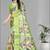 green  dola digital floral print saree