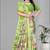green  dola digital floral print saree
