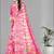 pink  dola digital floral print saree
