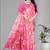 pink  dola digital floral print saree