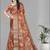 brown  dola digital floral print saree