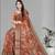 brown  dola digital floral print saree