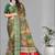green  dola digital floral print saree