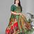 green  dola digital floral print saree