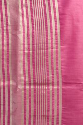khadi cotton saree with elegant jhallar border & rich brocade blouse 5