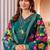 Green viscose silk thread embroidered designer salwar suit