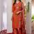 Orange viscose silk thread embroidered designer salwar suit