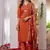 Orange viscose silk thread embroidered designer salwar suit