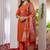Orange viscose silk thread embroidered designer salwar suit