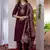 Wine viscose silk thread embroidered designer salwar suit