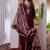 Wine viscose silk thread embroidered designer salwar suit