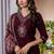 Wine viscose silk thread embroidered designer salwar suit
