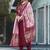 Maroon viscose silk thread embroidered designer salwar suit