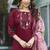 Maroon viscose silk thread embroidered designer salwar suit