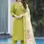 Parrot green viscose silk thread embroidered designer salwar suit