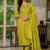 Mustard marina silk thread embroidered designer salwar suit
