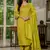 Mustard marina silk thread embroidered designer salwar suit
