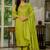 Parrot green marina silk thread embroidered designer salwar suit
