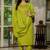 Parrot green marina silk thread embroidered designer salwar suit