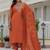 Orange roman silk embroidered sequence designer salwar suit
