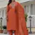 Orange roman silk embroidered sequence designer salwar suit