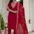 Red roman silk embroidered sequence designer salwar suit