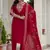Red roman silk embroidered sequence designer salwar suit