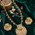 Gold finish pendant necklace set with kundan polki and ruby stones