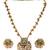 Gold finish pendant necklace set with kundan polki and ruby stones
