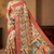 cream color printed with weaving border soft dola art silk saree with unstitched blouse