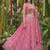 pink laheriya printed organza festive lehenga set choli with dupatta