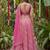 pink laheriya printed organza festive lehenga set choli with dupatta