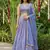 lavender laheriya printed organza lehenga set choli with dupatta