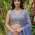 lavender laheriya printed organza lehenga set choli with dupatta