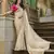 beige viscose tissue fabric with bead work